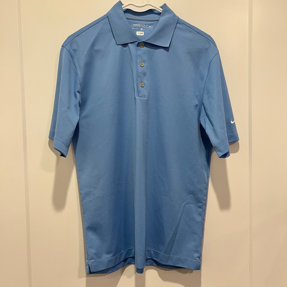 Nike Golf Mens Dri-FIT Short‎ Sleeve Polo Shirt Blue Small 0389